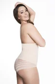 Komplety bielizny - Figi Damskie Bezszwowe Wyszczyplające Z Wysokim Stanem Z Siatką Julimex 141 Naturalne  M - miniaturka - grafika 1