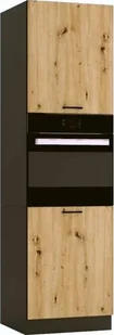 Stolkar Szafka pod piekarnik ANIKA D60PK/2133 P/L grafitowa/dąb artisan STOLKAR - Szafki kuchenne - miniaturka - grafika 1