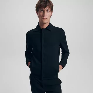 Bluzy męskie - Reserved Kurtka z wiskozą - Czarny - grafika 1