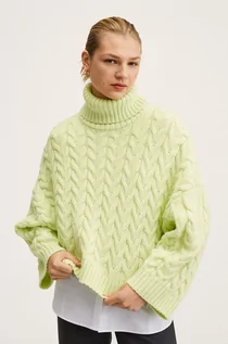 Swetry damskie - Mango sweter damski kolor żółty ciepły z golfem - grafika 1