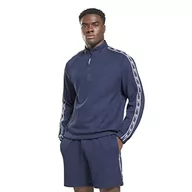 Bluzy męskie - Reebok Męska bluza z zamkiem 1/4, Vector Navy, XL, Vector Navy, XL - miniaturka - grafika 1