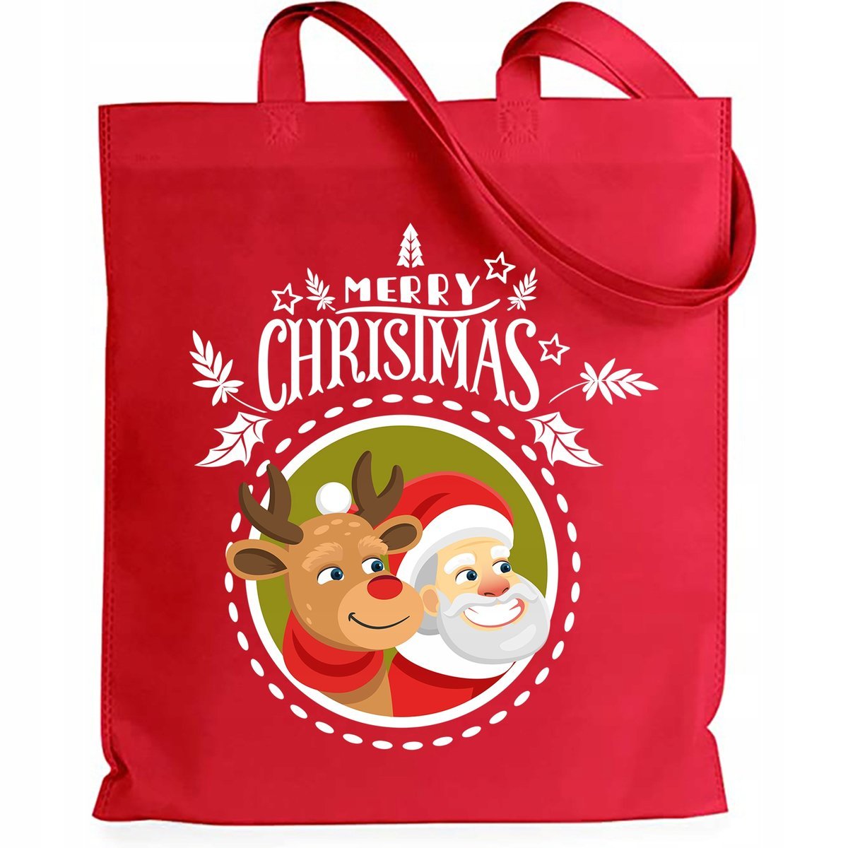 Torba Bawełniana Shoper Świąteczny Prezent Czerwona A Marry Christmas Wz