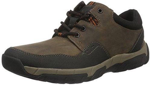 Clarks Trampki męskie Walbeck Edge, Brązowa brązowa skóra odporna na warunki atmosferyczne, 39.5 EU