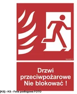 Tablice BHP - SIGNPROJECT BC056 - Drzwi przeciwpożarowe. Nie blokować! prawostronne 400x594 - miniaturka - grafika 1