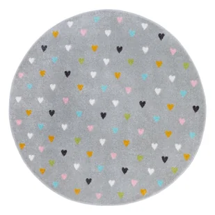 Szary dywan dziecięcy ø 100 cm Little Hearts – Hanse Home - Dywany dla dzieci - miniaturka - grafika 1