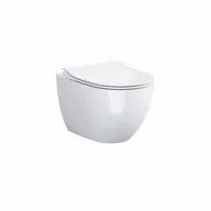 Miski WC - Cersanit Zen Zestaw Toaleta WC podwieszana 50x36 cm CleanOn bez kołnierza z deską wolnoopadającą slim Duroplast biała EcoBox S701-428-ECO - miniaturka - grafika 1