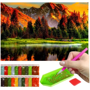 Haft Diamentowy ARTULIO, Obraz DIY 5D, Diamond Painting, Mozaika diamentowa 40x60cm (Jesienny krajobraz) + zestaw akcesoriów - Malowanie po numerach Haft Diamentowy ARTULIO, Obraz DIY 5D, Diamond Painting, Mozaika diamentowa 40x60cm (Jesienny krajobraz) + zestaw akcesoriów - Malowanie po numerach - miniaturka - grafika 1