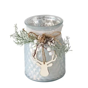 Świecznik słoik ze stroikiem WILKA, wys. 16 cm - Świeczniki - miniaturka - grafika 1