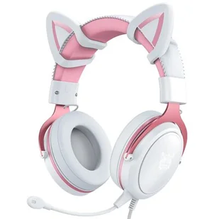 Słuchawki Gamingowe Onikuma X10 Kocie Uszy Usb Różowo-Białe - Słuchawki - miniaturka - grafika 1
