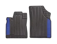 Dywaniki samochodowe - CarFashion 263036 SilverStone, mata na każdą pogodę AB1, dywaniki przednie, 2 sztuki, gumowa mata TPE, czarna, kolorowa wkładka w kolorze niebieskim Aruba | zestaw dywaników samochodowych bez uchwytu - miniaturka - grafika 1