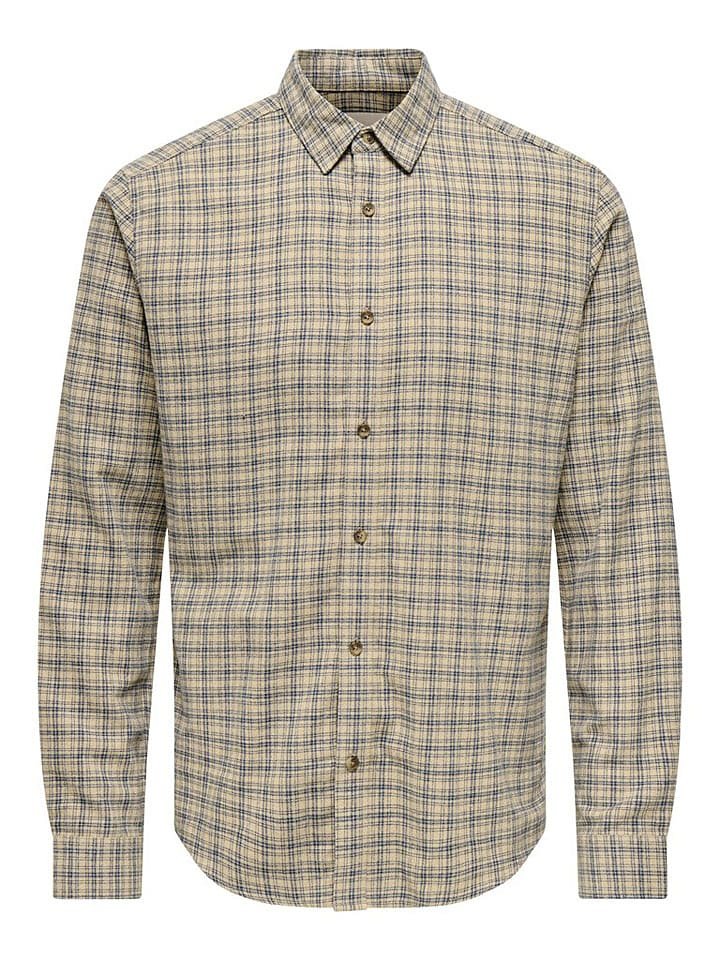 ONLY & SONS Koszula - Regular fit - w kolorze szarobrązowym
