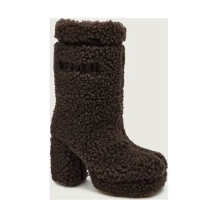 INUIKII Wełniane kozaki na słupku CURLY HIGH z dodatkiem skóry shearling - Kozaki damskie INUIKII Wełniane kozaki na słupku CURLY HIGH z dodatkiem skóry shearling - Kozaki damskie - miniaturka - grafika 1