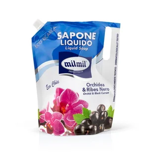 MilMil mydło w płynie Orchidea i Czarna Porzeczka ZAPAS 900ml - Mydła MilMil mydło w płynie Orchidea i Czarna Porzeczka ZAPAS 900ml - Mydła - miniaturka - grafika 1
