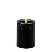 Świece - Świeca LED efekt czarnego marmuru 10 x 7,5 cm ciepły biały CORTINA - miniaturka - grafika 1