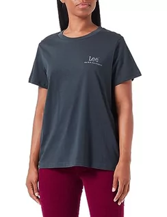 Koszulki i topy damskie - Lee Damska koszulka z krótkim logo, czarny, L - grafika 1