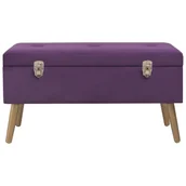 Ławki do przedpokoju - VidaXL Lumarko Ławka ze schowkiem, 80 cm, fioletowa, aksamitna 329931 VidaXL - miniaturka - grafika 1