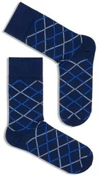 Skarpety męskie bawełniane w delikatną kratę Milena - Skarpetki męskie - miniaturka - grafika 1