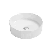 Umywalki - Mexen Grovo umywalka nablatowa ryflowana 35 x 35 cm, biała - 22303500 - miniaturka - grafika 1