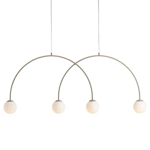 Beżowa podwójna lampa wisząca Una 4 L do salonu - Lampy sufitowe - miniaturka - grafika 1