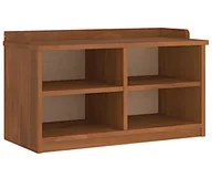 Ławki do przedpokoju - Duża szafka z siedziskiem drewno akacjowe E5-P49 - miniaturka - grafika 1