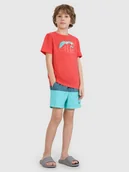 Kąpielówki dla chłopców - 4F Spodenki plażowe boardshorty chłopięce - turkusowe 122/128 (6-8 lat) - miniaturka - grafika 1