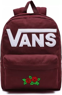 Torby sportowe - Vans Plecak szkolny młodzieżowy Old Skool III Bordowy custom roses róże - grafika 1