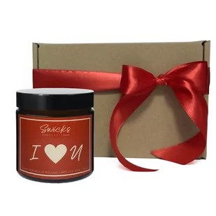 Świeca sojowa z napisem I love U 120 ml w pudełku na prezent - Świece - miniaturka - grafika 1