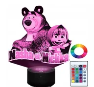 Lampy stojące - Lampka Nocna Z Imieniem Masza I Niedźwiedź 3D Led - miniaturka - grafika 1