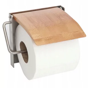 Uchwyt bambusowy na papier toaletowy TUTUMI, brązowy/chrom - Stojaki i wieszaki na papier toaletowy - miniaturka - grafika 1