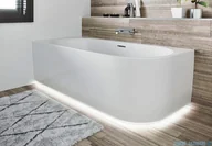 Wanny z hydromasażem - Riho Desire Corner Led wanna narożna z hydromasażem Riho Fall napełnianie przez przelew Sparkle Mood prawa 180x84cm B087010005 - miniaturka - grafika 1