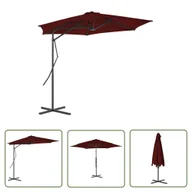 Parasole ogrodowe - The Living Store Parasol ogrodowy na stalowym słupku - bordowy - 300x230 cm - Parasol Ogrodowy - miniaturka - grafika 1