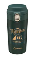 Kubki termiczne - Kubek termiczny bidon MOUNTAINS 350 ml stal nierdzewna 18/10 tworzywo zielono-złoty butelkowa zieleń - miniaturka - grafika 1
