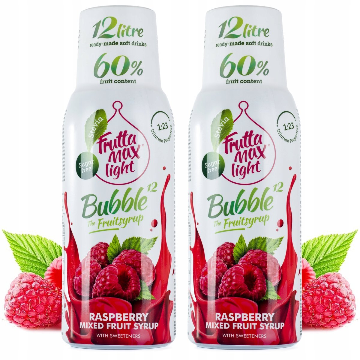 Zestaw 2 koncentratów do Saturatora FruttaMax Malina Light, 500 ml