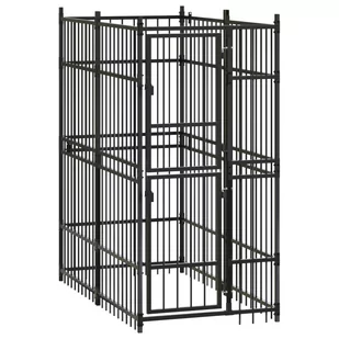 shumee shumee Kojec zewnętrzny dla psa stalowy 1,84 m 8720286661666 - Budy dla psów - miniaturka - grafika 1