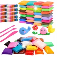 Masy plastyczne - ZESTAW KREATYWNY MASA PLASTYCZNA MAGIC PIANKOLINA SUPER CLAY 120 SZTUK - miniaturka - grafika 1