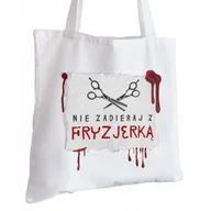 Torby i wózki na zakupy - Torba Bawełniana biała dla Fryzjerki Na Prezent ekologiczna Trwały Nadruk - miniaturka - grafika 1