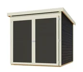 Garaże i wiaty - KARIBU garaż drewniany FAHRRADGARAGE (38646) terragrau - miniaturka - grafika 1