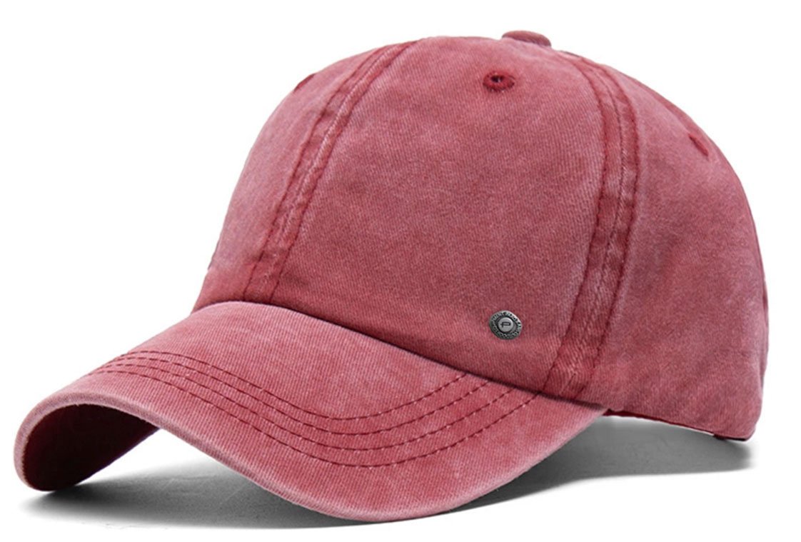 CZAPKA z Daszkiem Vintage Bejsbolówka Bawełniana CZERWONA Pako Jeans