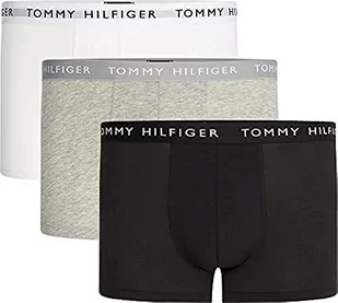 Tommy Hilfiger Męski pakiet 3 bokserów Trunks Bielizna, White/Heather Grey/White/Black, L - Majtki męskie - miniaturka - grafika 1