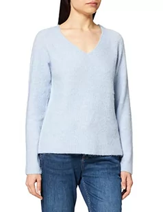 PIECES Damski sweter z dzianiny z dekoltem w serek, Kentucky Blue, L - Swetry damskie - miniaturka - grafika 1