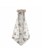 Koce i narzuty dla dzieci - Bonjour Cherie Kocyk bambusowy do fotelika samochodowego 90/90 Farma minky Beige - miniaturka - grafika 1