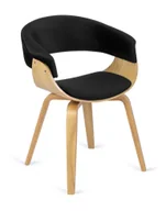 Krzesła - Nowoczesne krzesło industrialne czarny + dąb złoty - Wibso - miniaturka - grafika 1