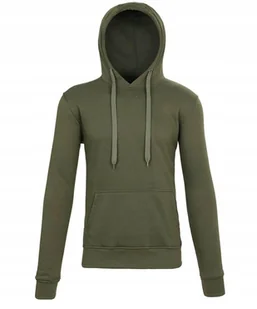Męska ocieplana bluza dresowa kangurka z kapturem M zielona khaki 29 - Bluzy męskie - miniaturka - grafika 1