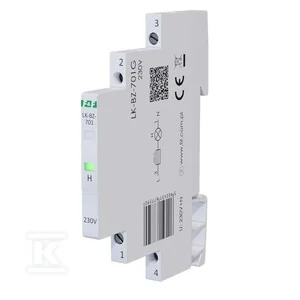 Lampka kontrolna zasilania z zabezpieczeniem LK-BZ-701G 1/3S 230V 1xLED ZIELONA - Inne akcesoria elektryczne - miniaturka - grafika 1