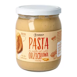 KruKam Pasta Orzechowa Crunchy z kawałkami orzechów 100% 500g - Słodkie kremy i masła - miniaturka - grafika 1