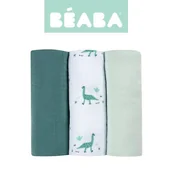 Pieluchy - Beaba Beaba Muślinowe pieluszki - kocyki z bawełny organicznej 70x70 cm zestaw 3 szt. Jurassic solution-bc-6495-0 - miniaturka - grafika 1