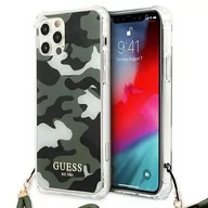 Etui i futerały do telefonów - Guess nakładka do iPhone 12 / 12 Pro 6,1" GUHCP12MKSARKA zielona hard case Camo Collection GUE001335 - miniaturka - grafika 1