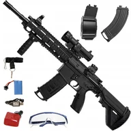 Zabawki militarne - Karabin Na Kulki Żelowe Automat Dwa Magazynki Czarny Bezpieczny Kulki Wodne - miniaturka - grafika 1