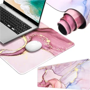 Podkładka na biurko pod myszkę mysz klawiaturę Mata ochronna antypoślizgowa gamingowa XXL 88x40 Alogy Marmur Różowa - Podkładki pod mysz Podkładka na biurko pod myszkę mysz klawiaturę Mata ochronna antypoślizgowa gamingowa XXL 88x40 Alogy Marmur Różowa - Podkładki pod mysz - miniaturka - grafika 9