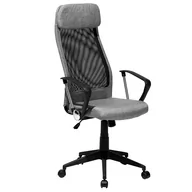 Fotele i krzesła biurowe - Beliani Krzesło biurowe szare regulowana wysokość PIONEER - miniaturka - grafika 1